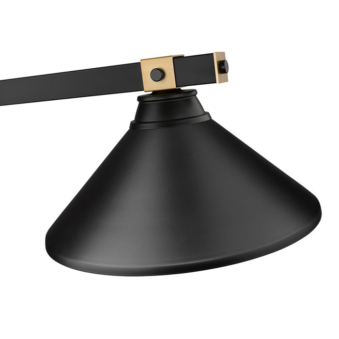Z-Lite Bronte 3Lt 52.75" Billiard, Black/Rubbed Brass/Black