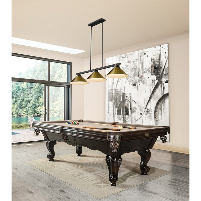 Z-Lite Bronte 3Lt 54" Billiard, Black/Brass/Brass