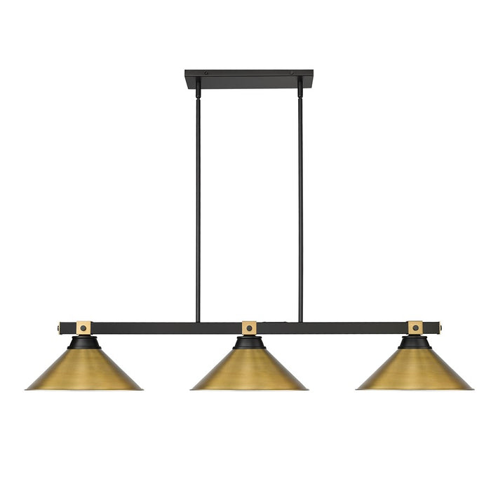 Z-Lite Bronte 3Lt 54" Billiard, Black/Brass/Brass