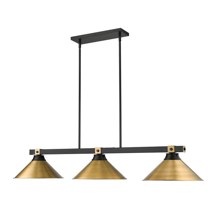 Z-Lite Bronte 3Lt 54" Billiard, Black/Brass/Brass