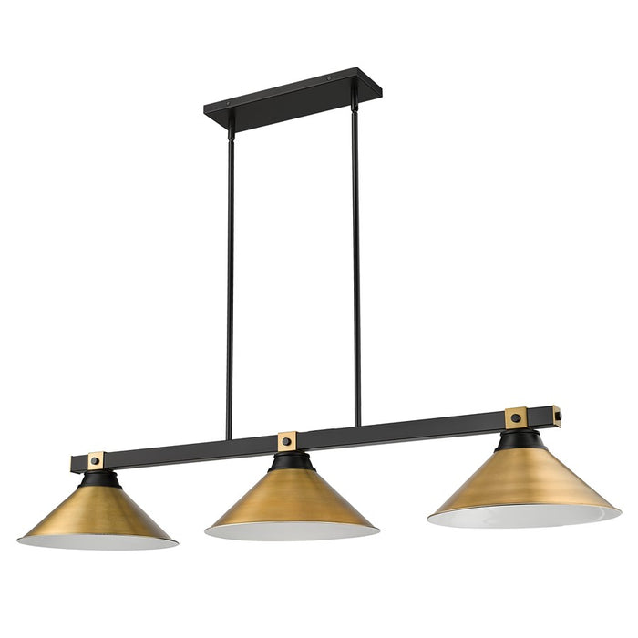 Z-Lite Bronte 3Lt 54" Billiard, Black/Brass/Brass