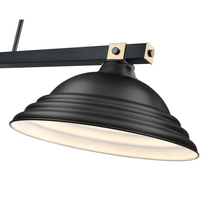 Z-Lite Bronte 3Lt 54.75" Billiard, Black/Rubbed Brass/Black