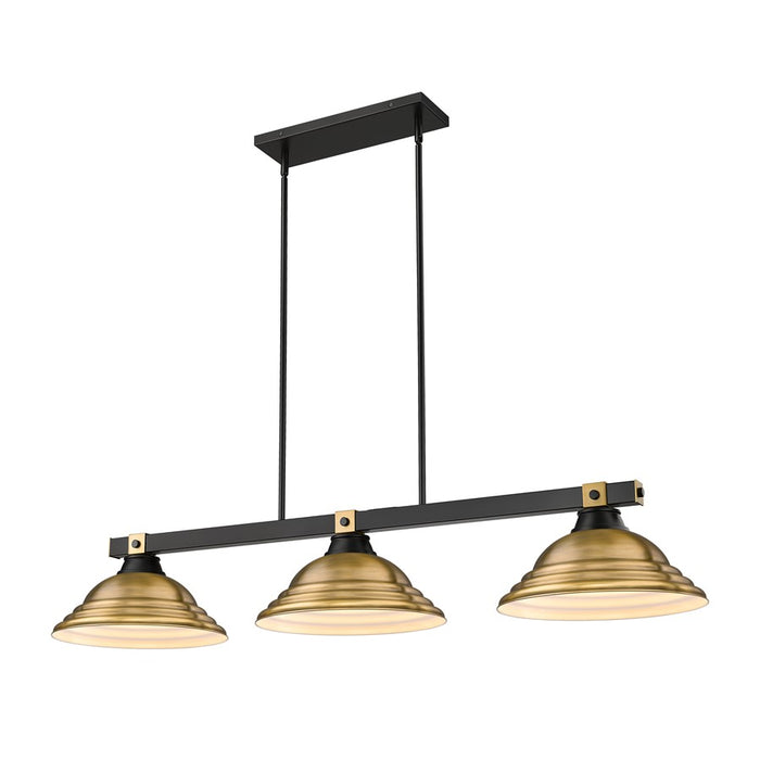 Z-Lite Bronte 3Lt 54.75" Billiard, Black/Brass/Brass - 1955-3MB-RB-SRB