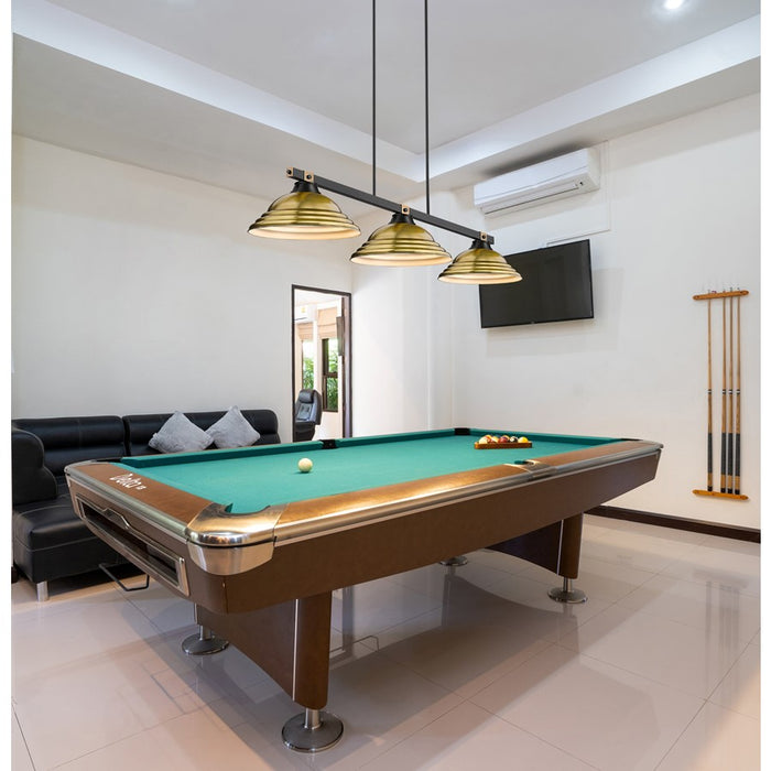 Z-Lite Bronte 3Lt 54.75" Billiard, Black/Brass/Brass