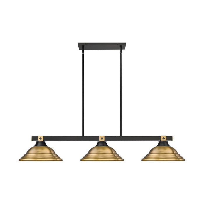 Z-Lite Bronte 3Lt 54.75" Billiard, Black/Brass/Brass