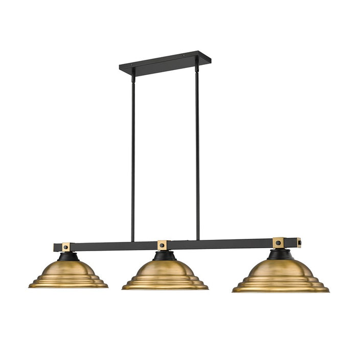 Z-Lite Bronte 3Lt 54.75" Billiard, Black/Brass/Brass