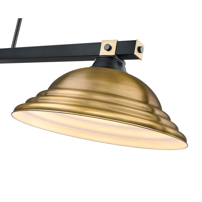 Z-Lite Bronte 3Lt 54.75" Billiard, Black/Brass/Brass