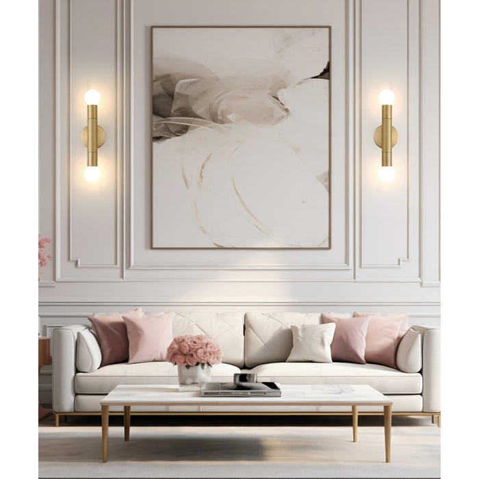 Z-Lite Stari 2 Light Wall Sconce, Modern Gold