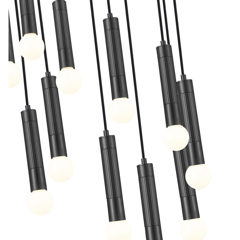 Z-Lite Stari 11 Light Chandelier, Matte Black