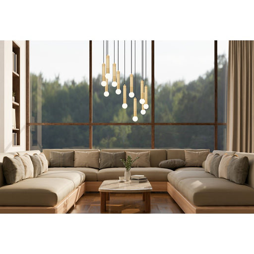 Z-Lite Stari 11 Light Chandelier, Modern Gold