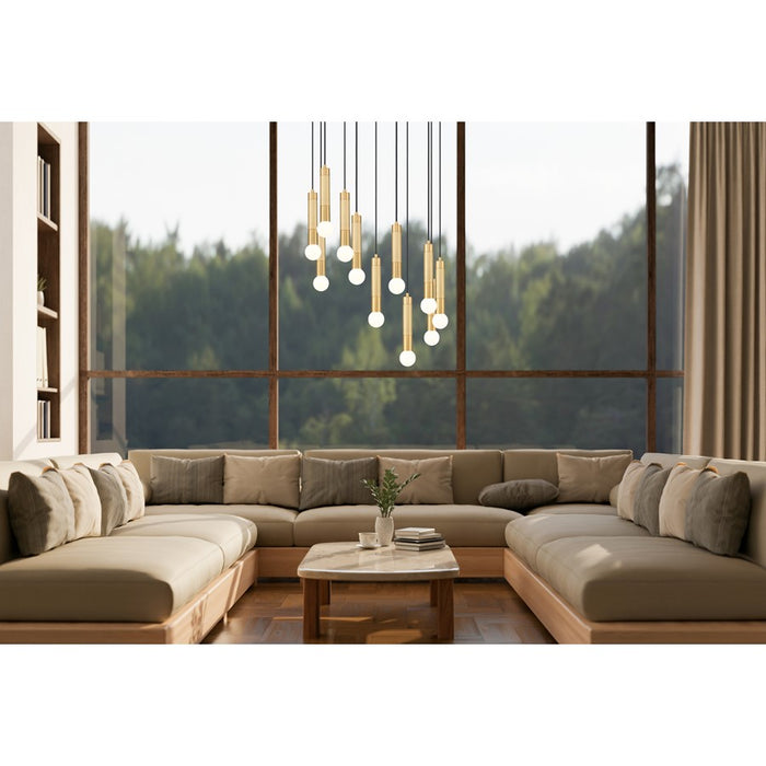 Z-Lite Stari 11 Light Chandelier, Modern Gold