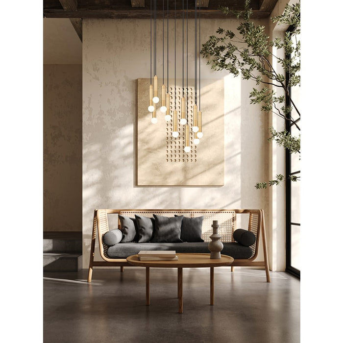 Z-Lite Stari 11 Light Chandelier, Modern Gold