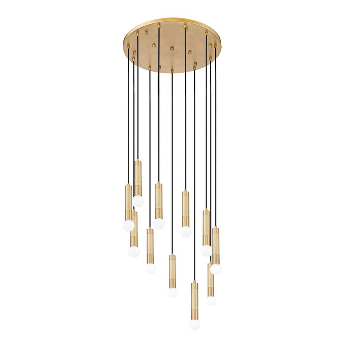 Z-Lite Stari 11 Light Chandelier, Modern Gold