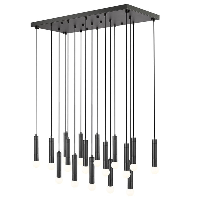 Z-Lite Stari 17 Light Linear Chandelier, Matte Black - 1956P-17L-MB