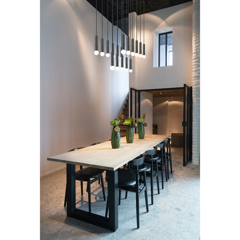 Z-Lite Stari 17 Light Linear Chandelier, Matte Black