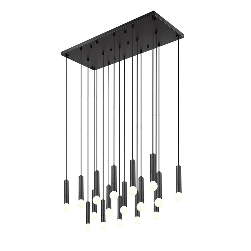 Z-Lite Stari 17 Light Linear Chandelier, Matte Black