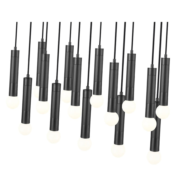 Z-Lite Stari 17 Light Linear Chandelier, Matte Black