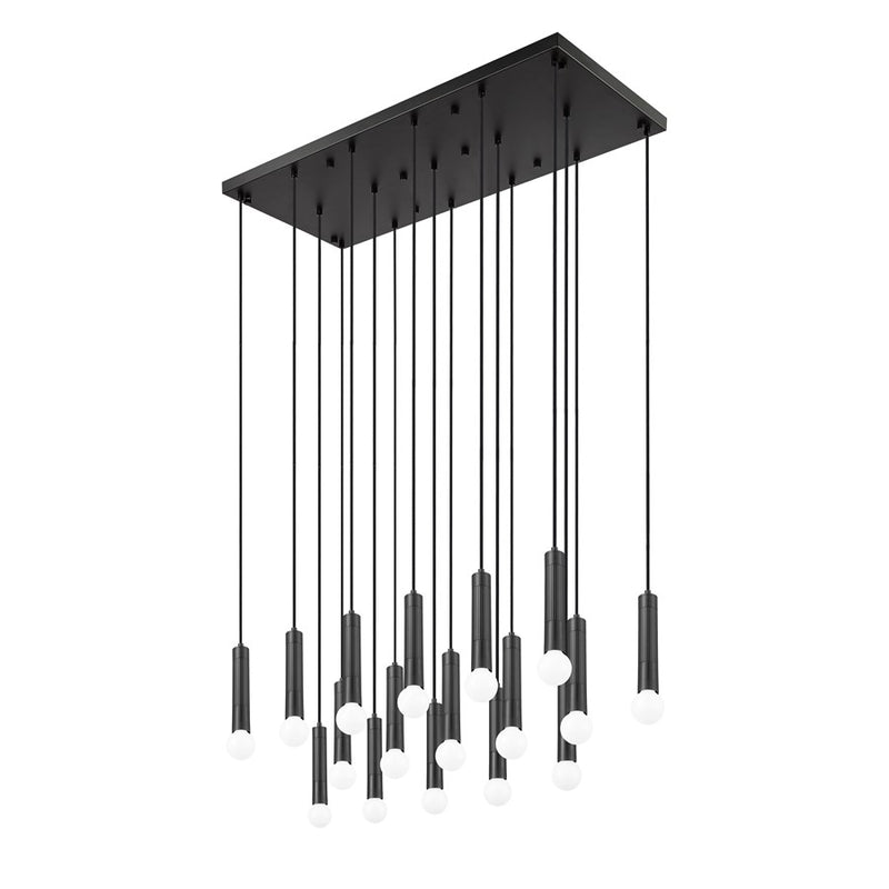 Z-Lite Stari 17 Light Linear Chandelier, Matte Black