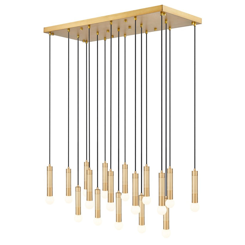Z-Lite Stari 17 Light Linear Chandelier, Modern Gold - 1956P-17L-MGLD
