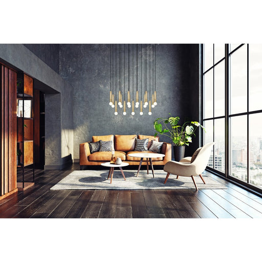 Z-Lite Stari 17 Light Linear Chandelier, Modern Gold