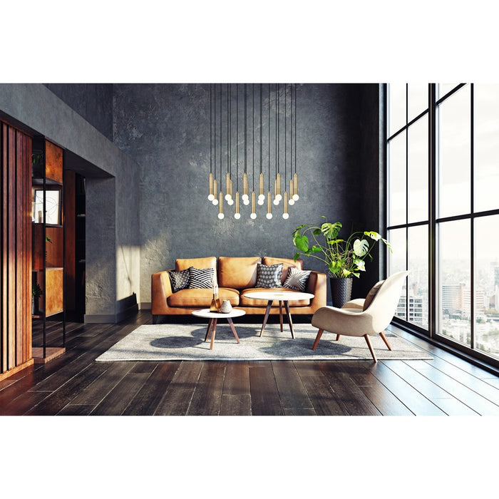 Z-Lite Stari 17 Light Linear Chandelier, Modern Gold