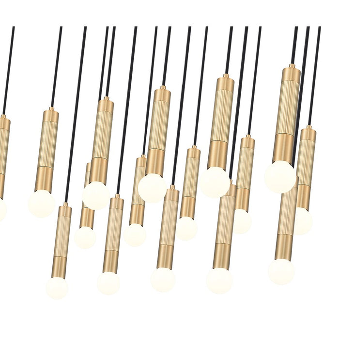 Z-Lite Stari 17 Light Linear Chandelier, Modern Gold