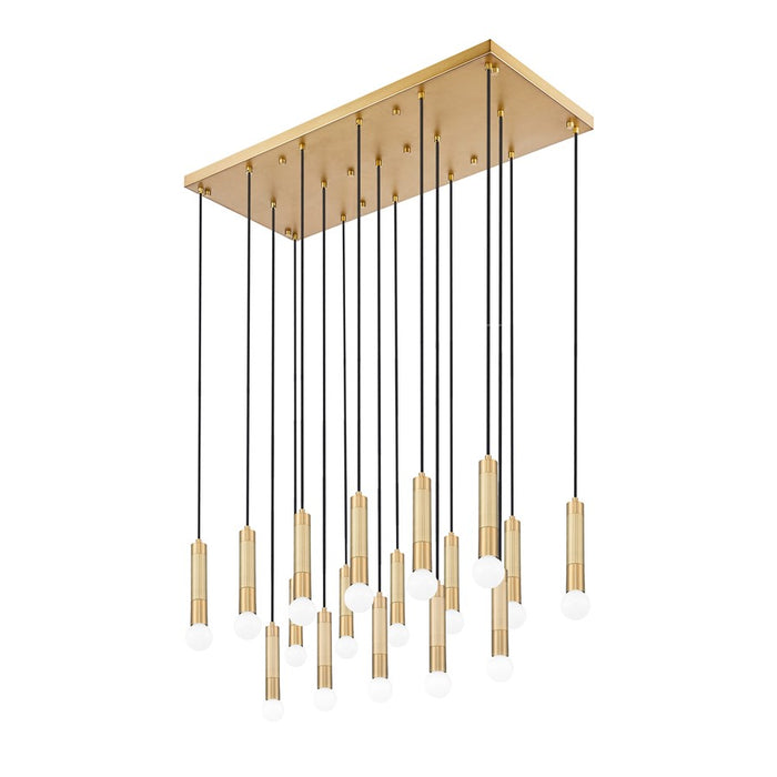 Z-Lite Stari 17 Light Linear Chandelier, Modern Gold