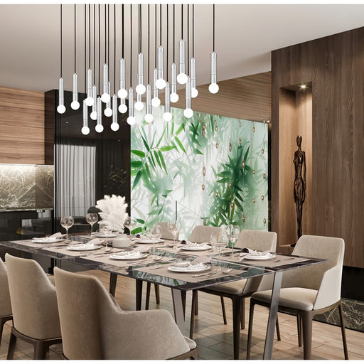 Z-Lite Stari 23 Light Linear Chandelier, Brushed Nickel