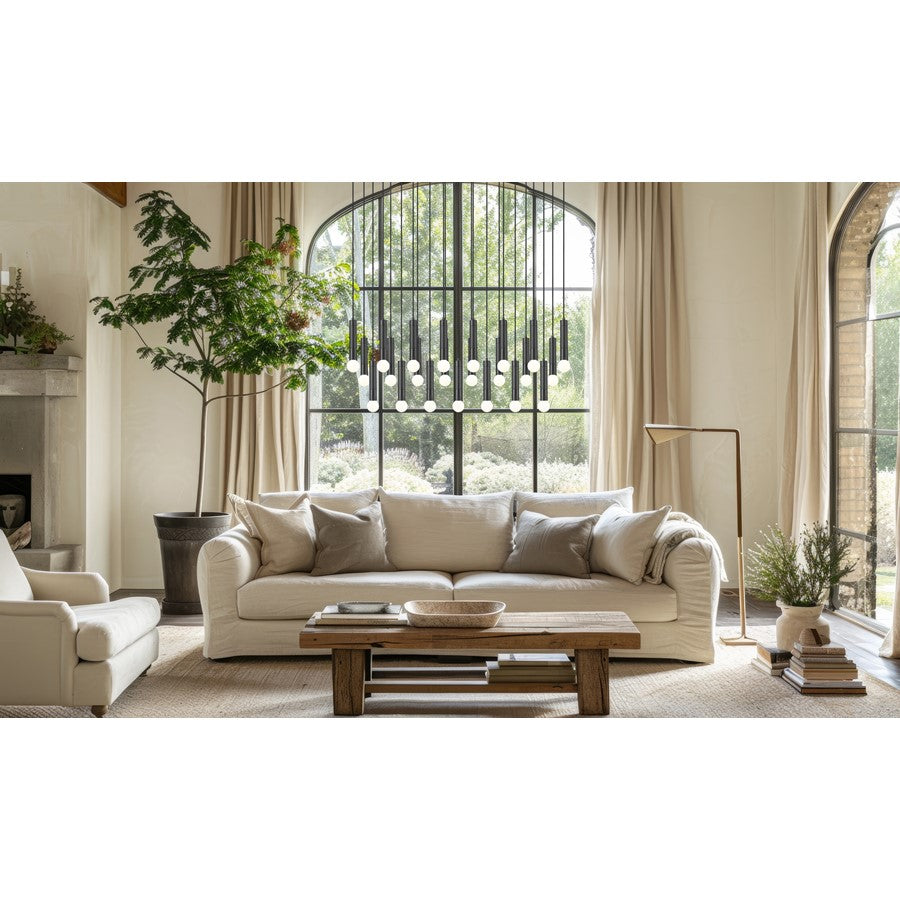 Z-Lite Stari 23 Light Linear Chandelier, Matte Black