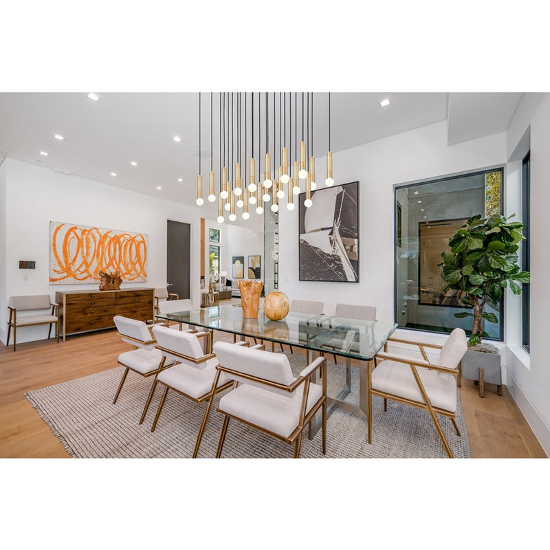 Z-Lite Stari 23 Light Linear Chandelier, Modern Gold