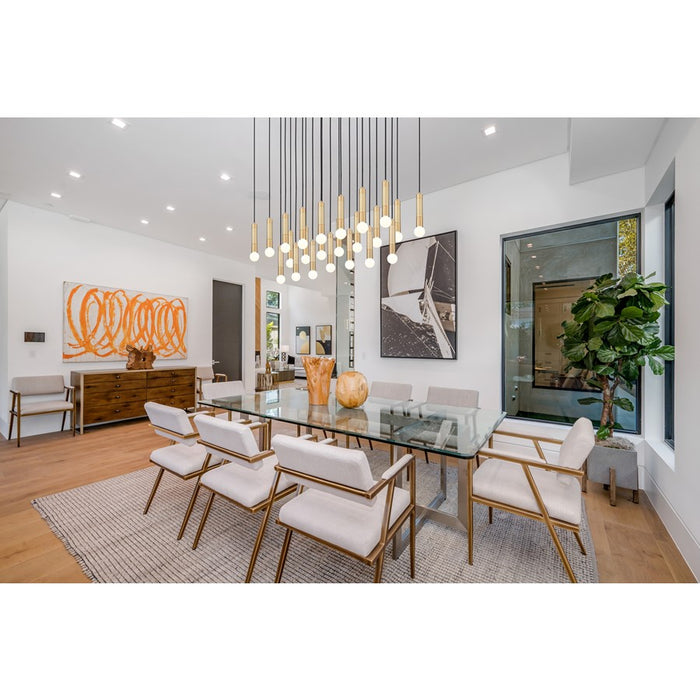 Z-Lite Stari 23 Light Linear Chandelier, Modern Gold