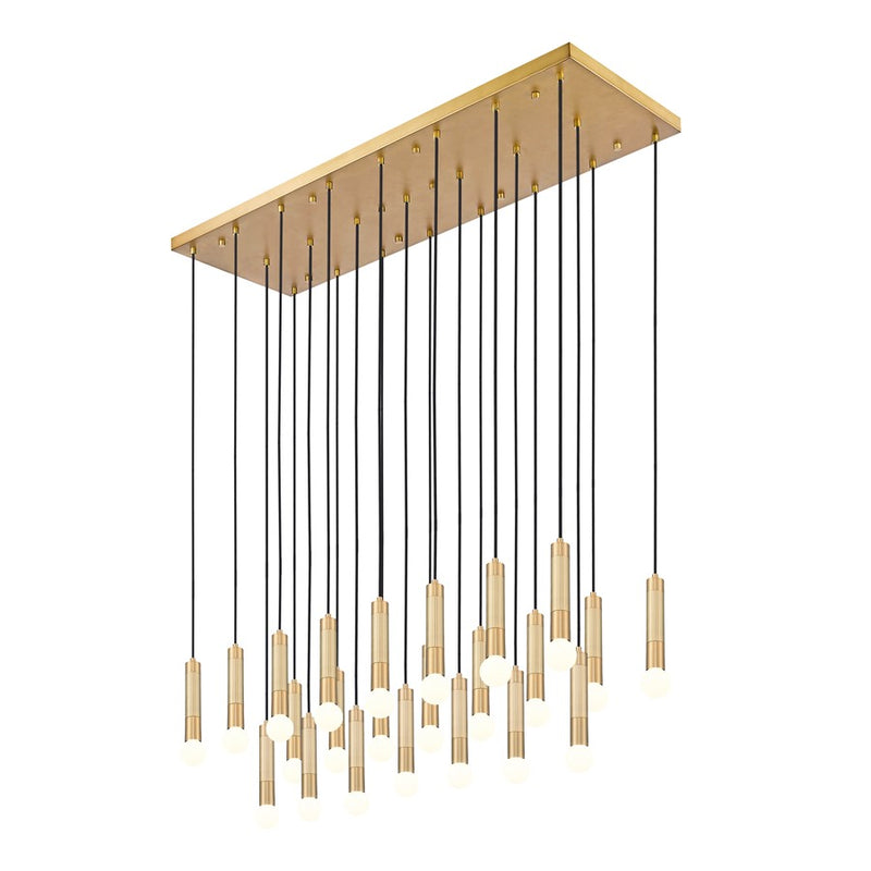 Z-Lite Stari 23 Light Linear Chandelier, Modern Gold