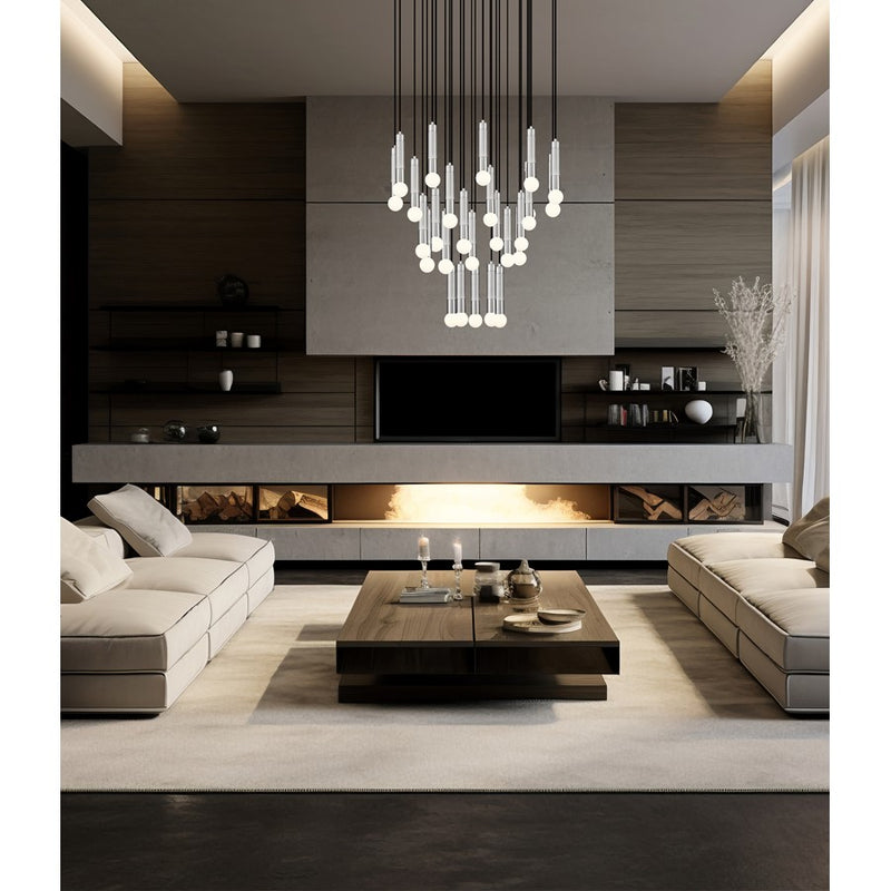 Z-Lite Stari 27 Light Chandelier, Brushed Nickel