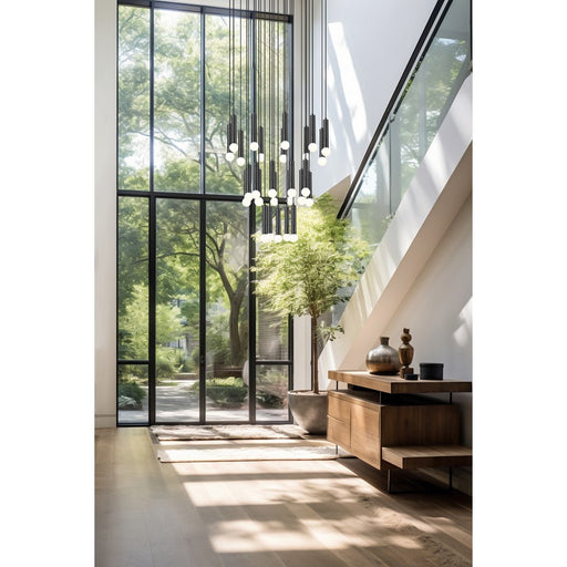 Z-Lite Stari 27 Light Chandelier, Matte Black