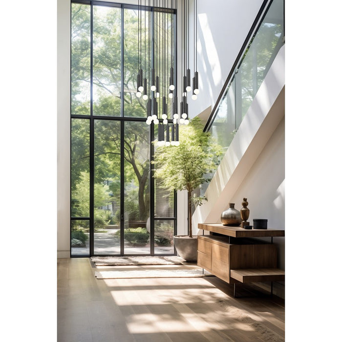 Z-Lite Stari 27 Light Chandelier, Matte Black