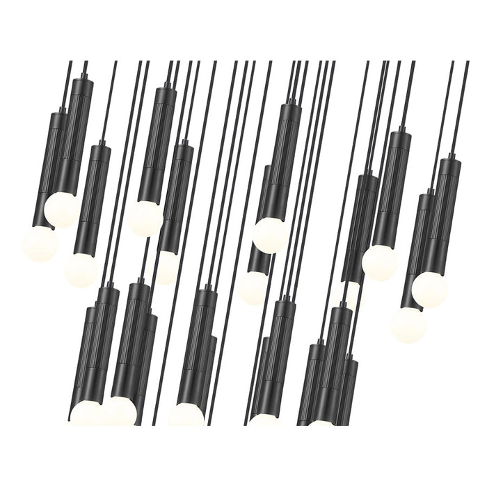 Z-Lite Stari 27 Light Chandelier, Matte Black