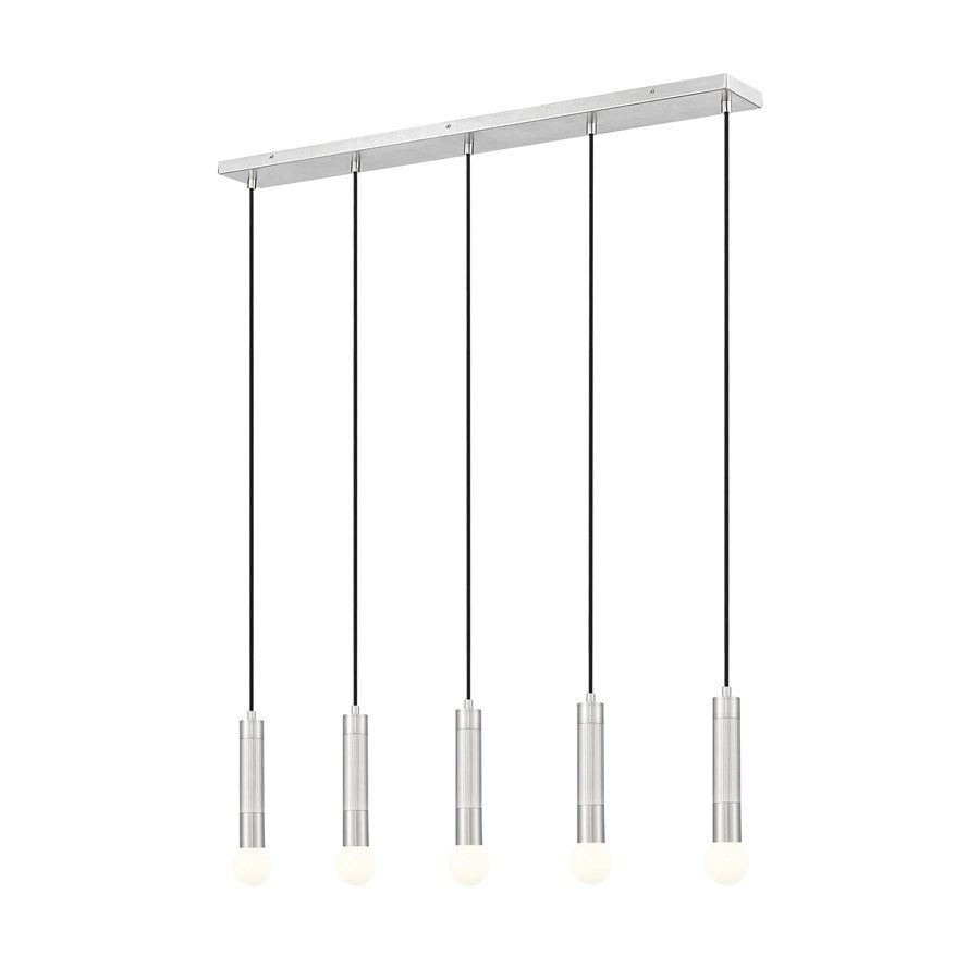 Z-Lite Stari 5 Light Linear Chandelier, Brushed Nickel - 1956P-5L-BN