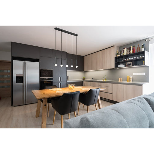 Z-Lite Stari 5 Light Linear Chandelier, Matte Black