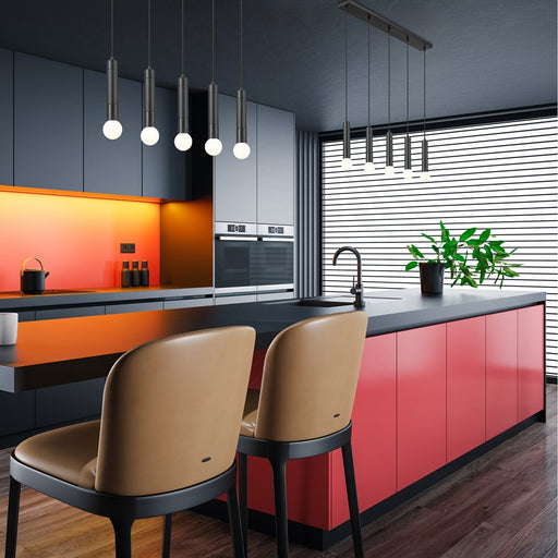 Z-Lite Stari 5 Light Linear Chandelier, Matte Black