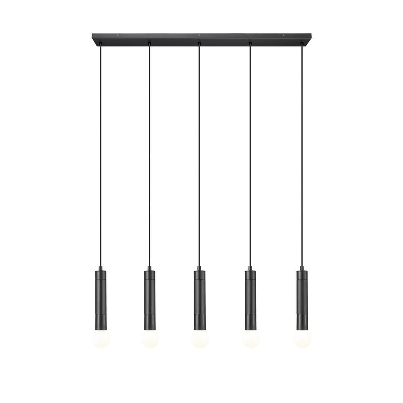 Z-Lite Stari 5 Light Linear Chandelier, Matte Black