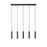 Z-Lite Stari 5 Light Linear Chandelier, Matte Black