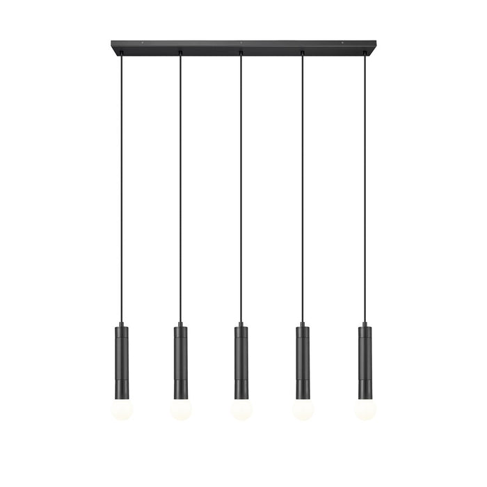 Z-Lite Stari 5 Light Linear Chandelier, Matte Black