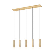 Z-Lite Stari 5 Light Linear Chandelier, Modern Gold - 1956P-5L-MGLD