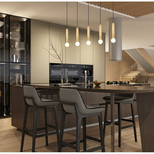 Z-Lite Stari 5 Light Linear Chandelier, Modern Gold