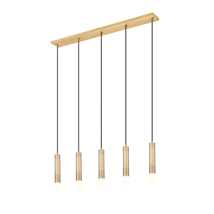 Z-Lite Stari 5 Light Linear Chandelier, Modern Gold