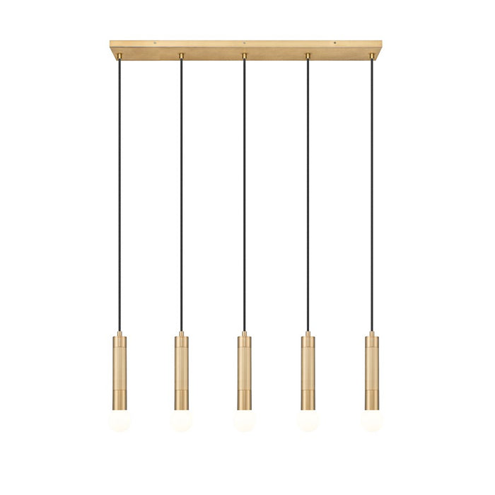 Z-Lite Stari 5 Light Linear Chandelier, Modern Gold