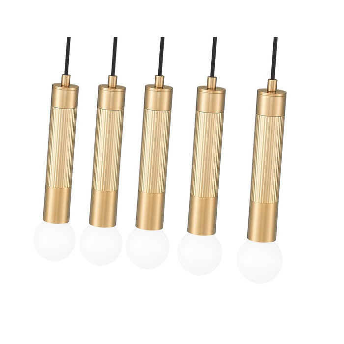 Z-Lite Stari 5 Light Linear Chandelier, Modern Gold