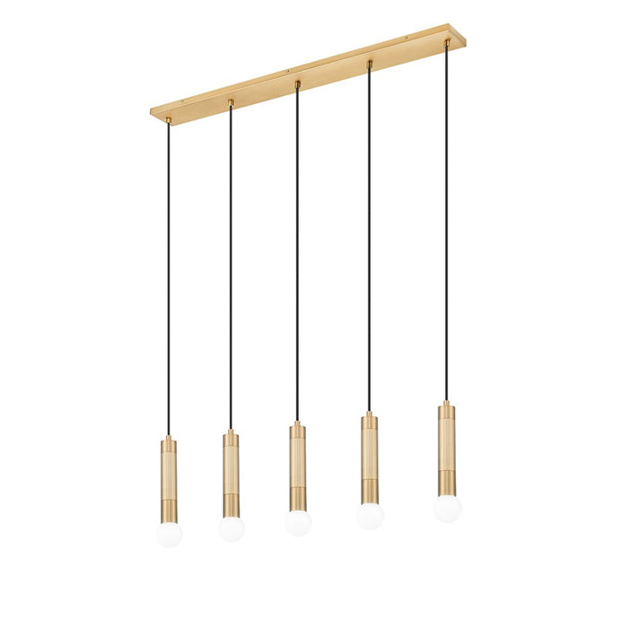 Z-Lite Stari 5 Light Linear Chandelier, Modern Gold