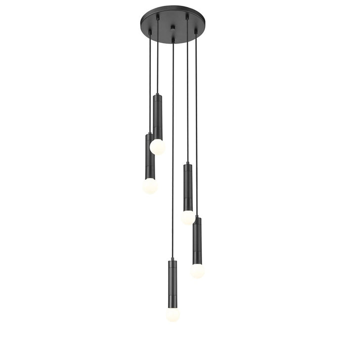 Z-Lite Stari 5 Light Chandelier, Matte Black