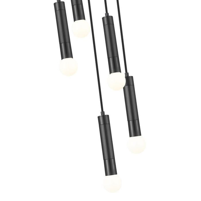 Z-Lite Stari 5 Light Chandelier, Matte Black